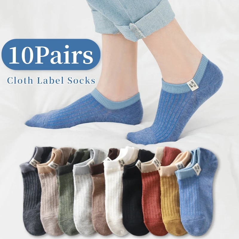 Women'S Fashion Labels - 원단 라벨 양말 여성용 레터 슬로건,