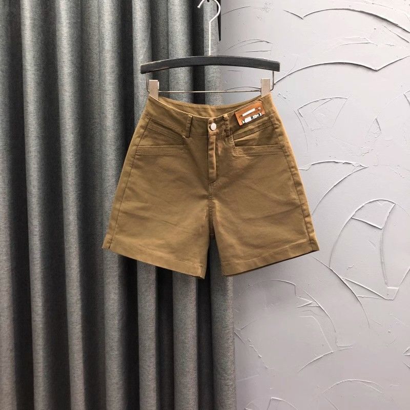 Women'S Fashion Labels - 하이웨이스트 라벨 데님 반바지 여성 여름