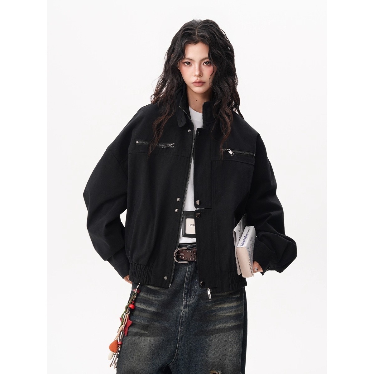 Women'S Fashion Utility Jacket - 여성용 빈티지 바른 재킷 워크웨어 유틸리티
