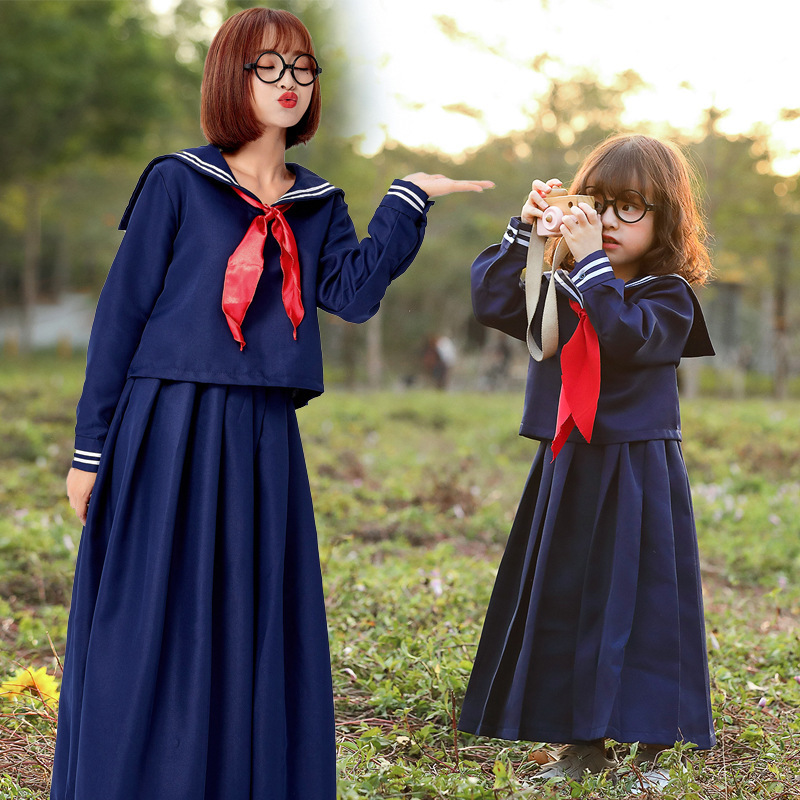 Pleated Skirt Women - 어린이날 일본 학교 스타일 진한 파란색