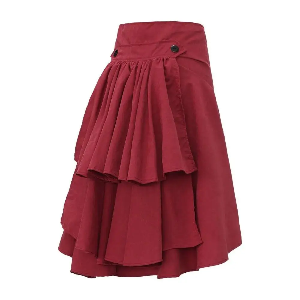 여성용 펑크 테일코트 르네상스 해적 의상 랩 플리츠 스 - Pleated Skirt Women 리뷰 및 가격