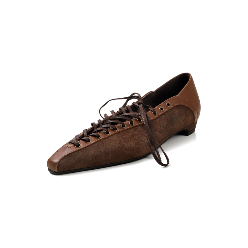 여성용 새 봄 가을 가죽 뾰족코 레이스업 편안한 낮은  - Women'S Fashion Footwear 리뷰 및 가격