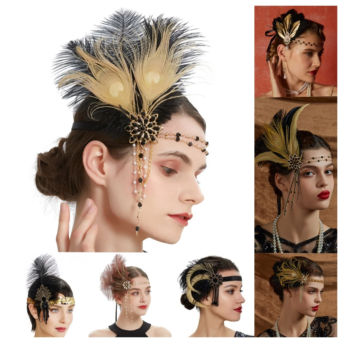 라인 석 헤어 밴드 1920 년대 빈티지 개츠비 파티  - Women'S Fashion Of The 1920S 리뷰 및 가격