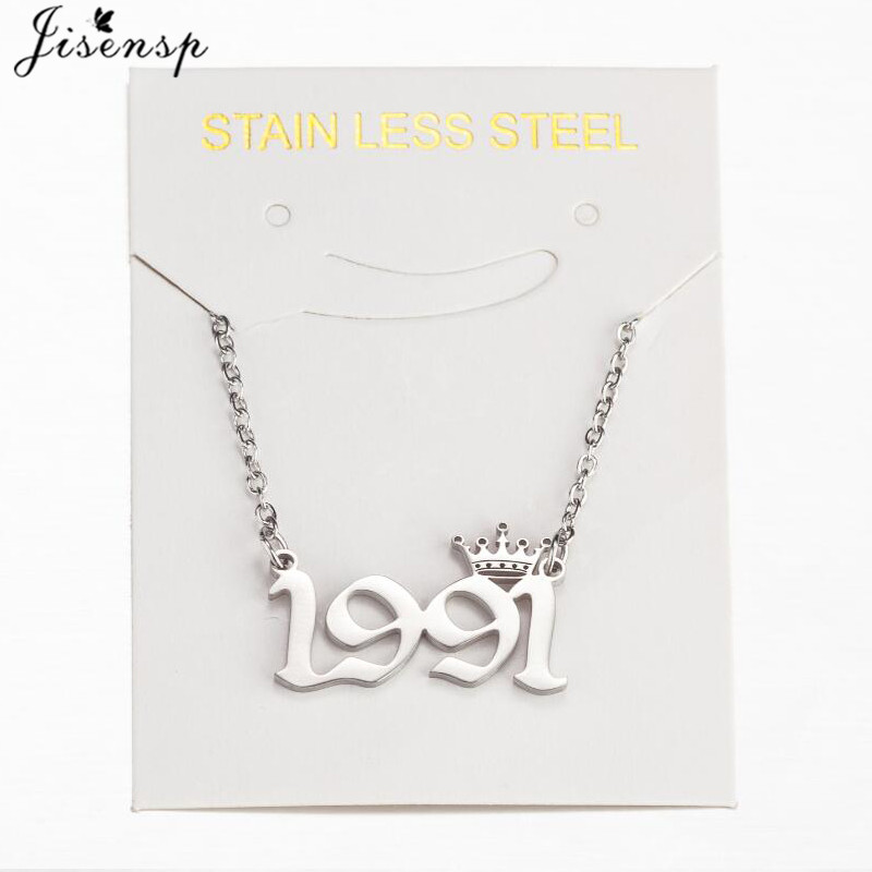 여성을위한 스테인레스 스틸 크라운 연도 번호 목걸이 남 - Women'S Fashion Year 2000 리뷰 및 가격
