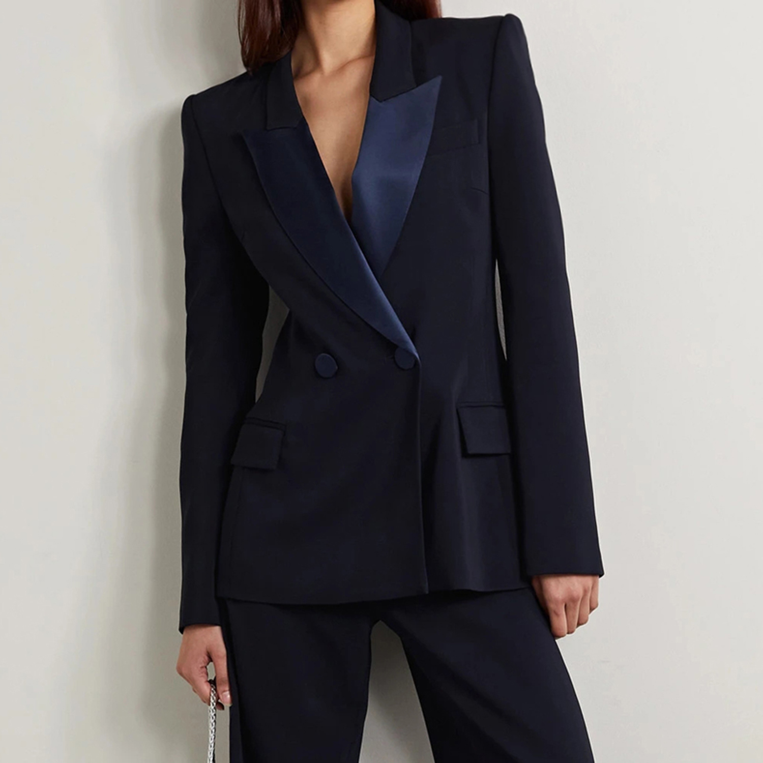 올링엔틀 딥 블루 라펠 여성용 투피스 정장 세트, 패션 - Women'S Fashion Blazer 리뷰 및 가격