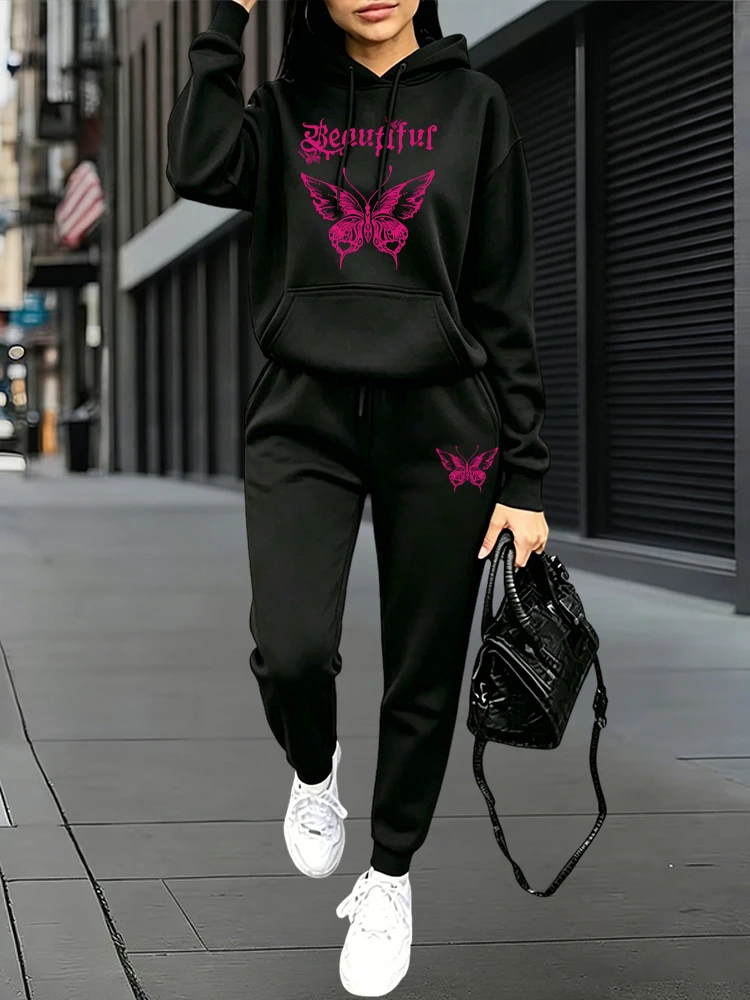 가을 겨울 데일리 캐주얼 스포츠 조거 세트 후드티 +  - Women'S Fashion Hoodie 리뷰 및 가격