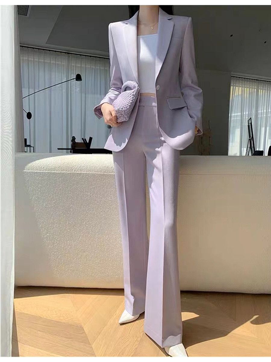 올링엔틀 퍼플 여성용 투피스 수트 원버튼 패션 블레이저 - Women'S Fashion Blazer 리뷰 및 가격