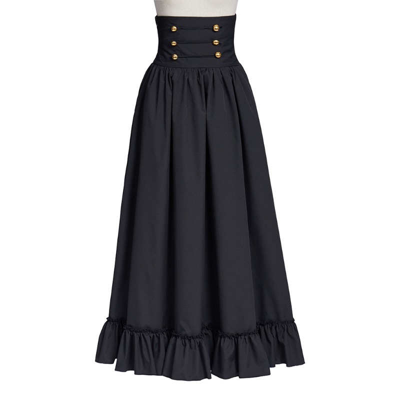빈티지 르네상스 플리츠 맥시 코르셋 버튼 스커트 여성  - Pleated Skirt Women 리뷰 및 가격