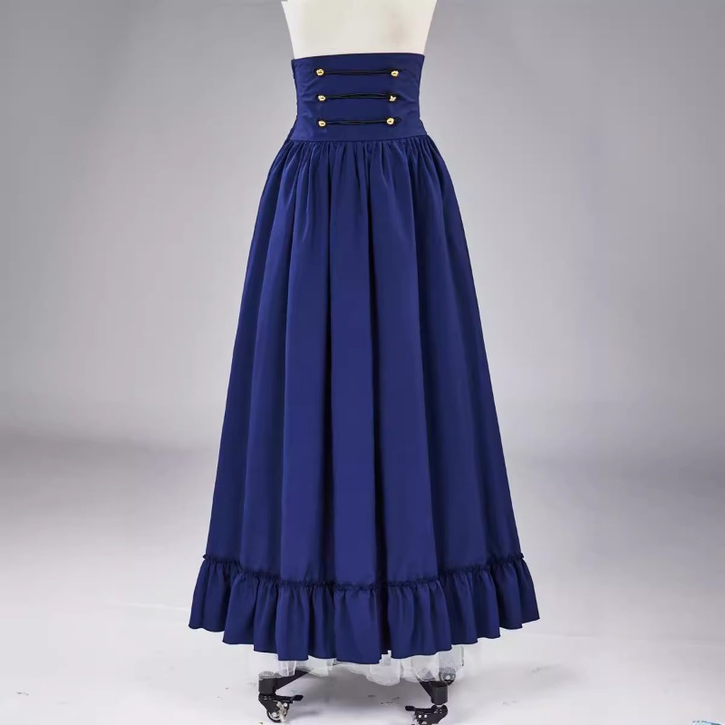 빈티지 르네상스 플리츠 맥시 코르셋 버튼 스커트 여성  - Pleated Skirt Women 리뷰 및 가격