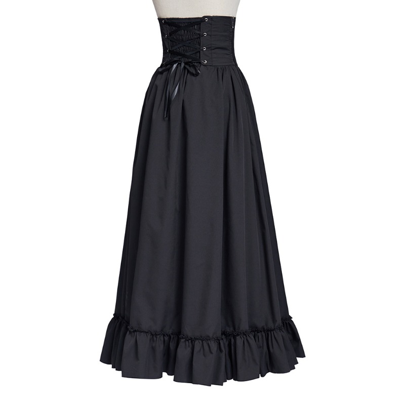빈티지 르네상스 플리츠 맥시 코르셋 버튼 스커트 여성  - Pleated Skirt Women 리뷰 및 가격