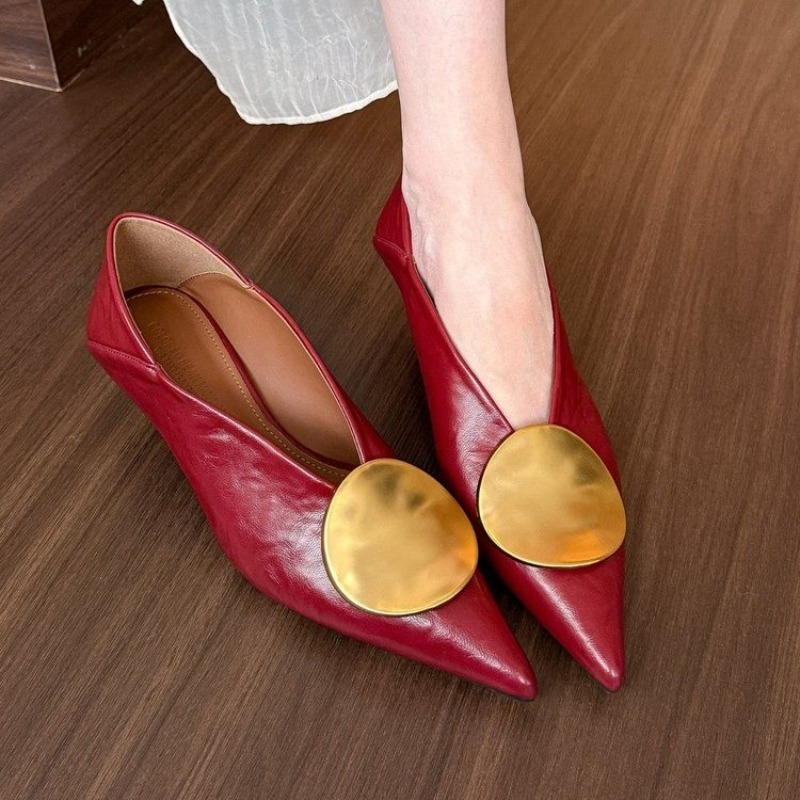 2025 봄 여름 포인티드 토 슬립온 여성 플랫 슈즈  - Women'S Fashion Footwear 리뷰 및 가격