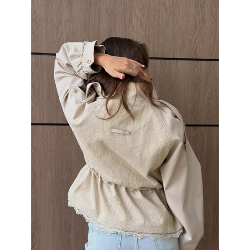 여성용 레이스 트림 유틸리티 재킷, 스탠드 칼라 크롭  - Women'S Fashion Utility Jacket 리뷰 및 가격