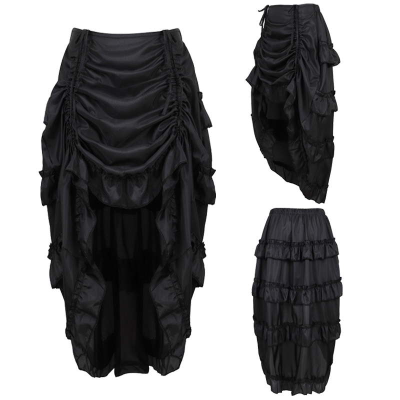 스팀펑크 여성 스커트 고딕 불규칙 셔링 플리츠 파티 맥 - Pleated Skirt Women 리뷰 및 가격