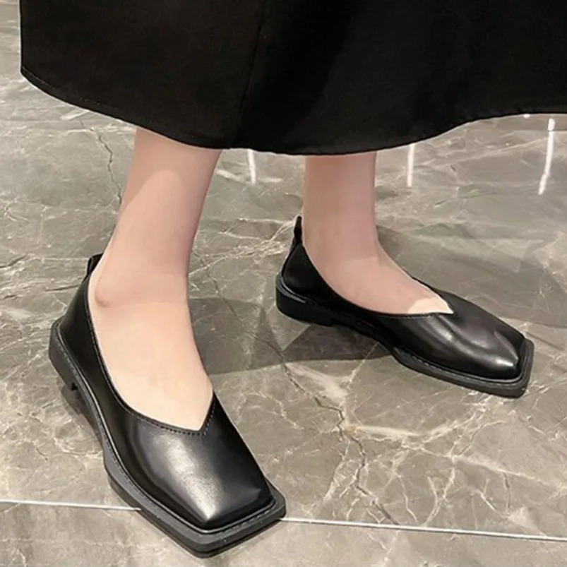로마 여성 로우힐 펌프스 여성 신발 플랫 슈즈 스퀘어  - Women'S Fashion Footwear 리뷰 및 가격