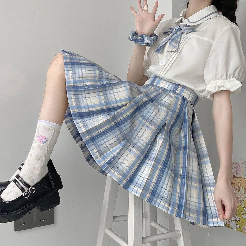 여성 Jk 미니 스커트 일본 하이 웨이스트 학생 교복  - Pleated Skirt Women 리뷰 및 가격