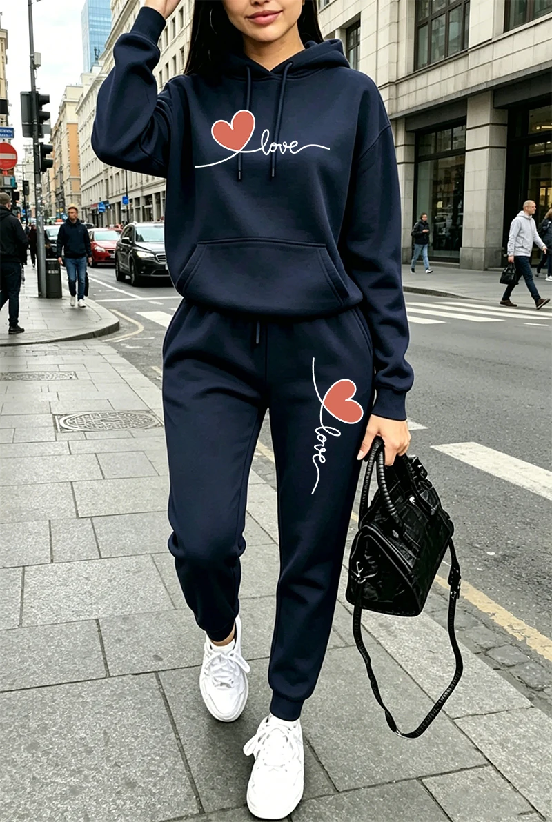 여성 트레이닝복 프린트 캐주얼 긴팔 후드티 스웨트셔츠  - Women'S Fashion Hoodie 리뷰 및 가격