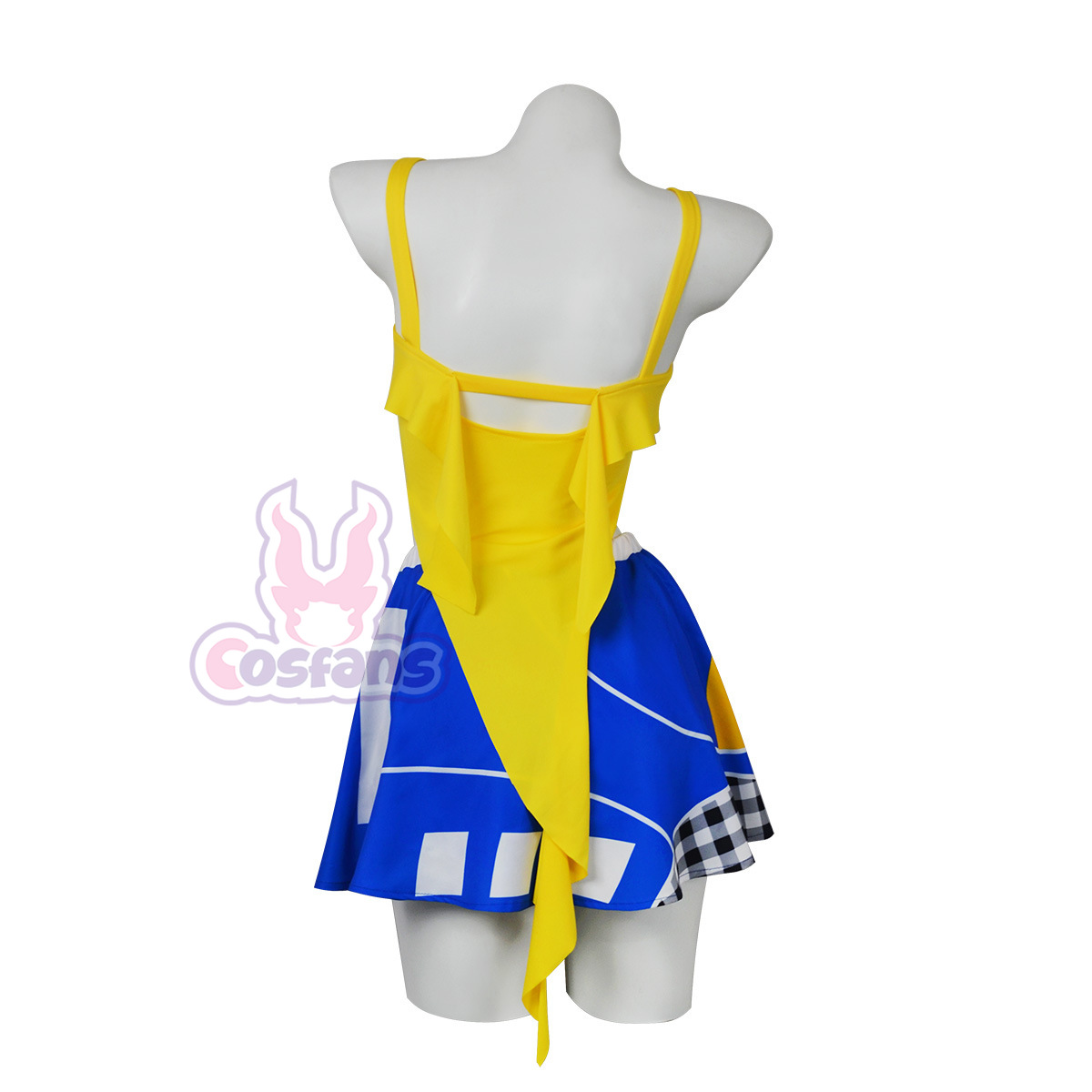 섹시한 치어리더 의상, 노란색 크롭탑, 파란색 주름 스 - Pleated Skirt Women 리뷰 및 가격
