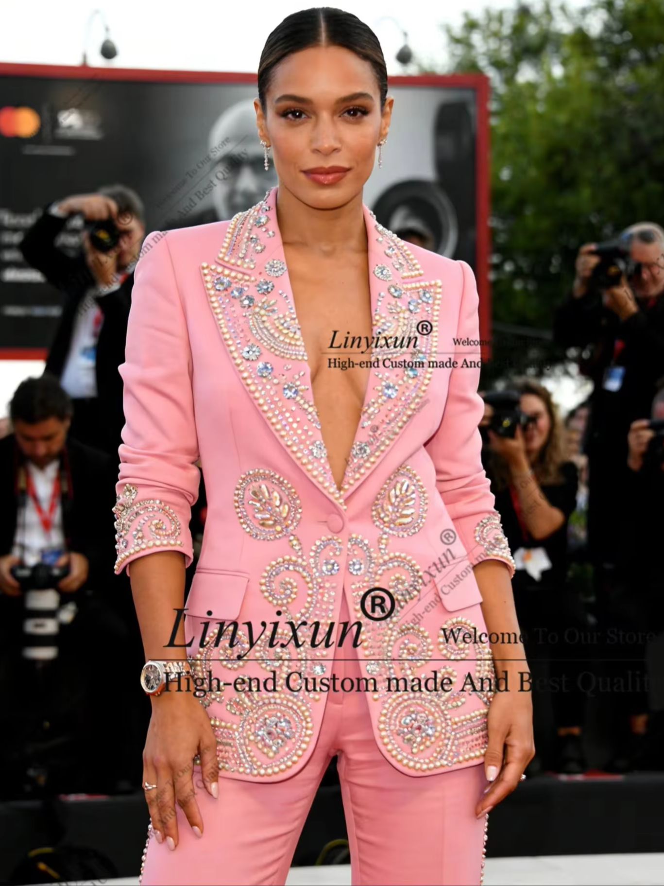 반짝이는 크리스탈 라인스톤 여성 정장 세트 2피스 패션 - Women'S Fashion Blazer 리뷰 및 가격