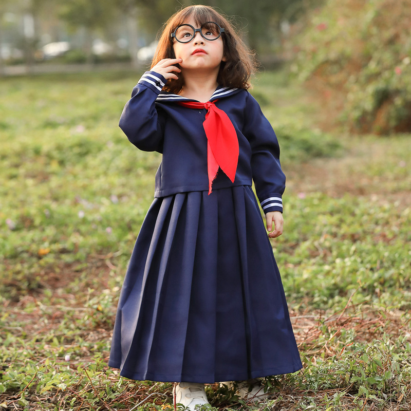 어린이날 일본 학교 스타일 진한 파란색 긴팔 주름 치마 - Pleated Skirt Women 리뷰 및 가격