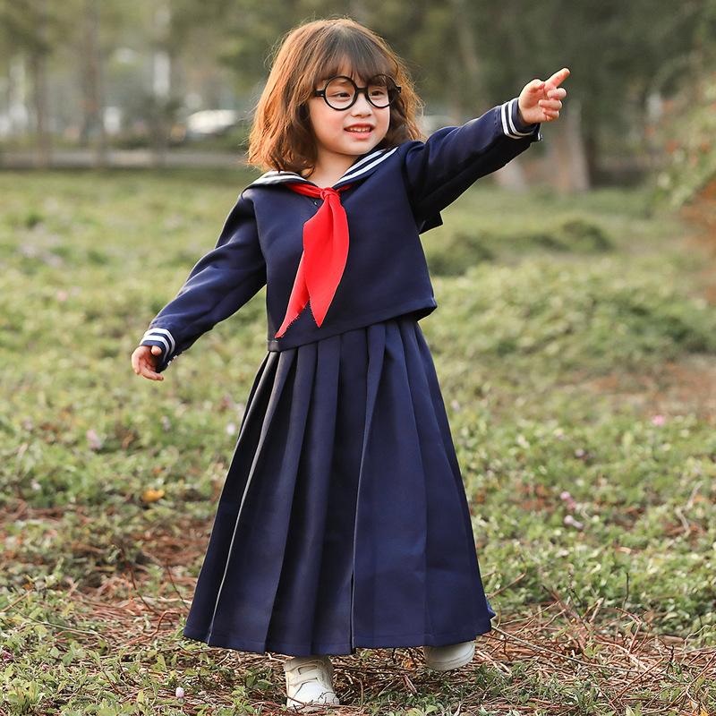 어린이날 일본 학교 스타일 진한 파란색 긴팔 주름 치마 - Pleated Skirt Women 리뷰 및 가격